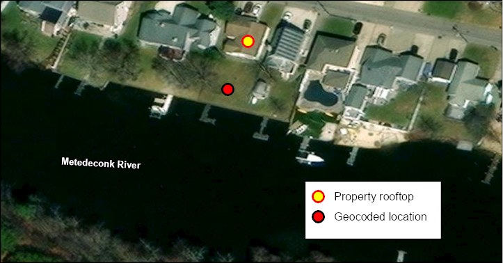 Figure 4: Geocoding match inaccuracies